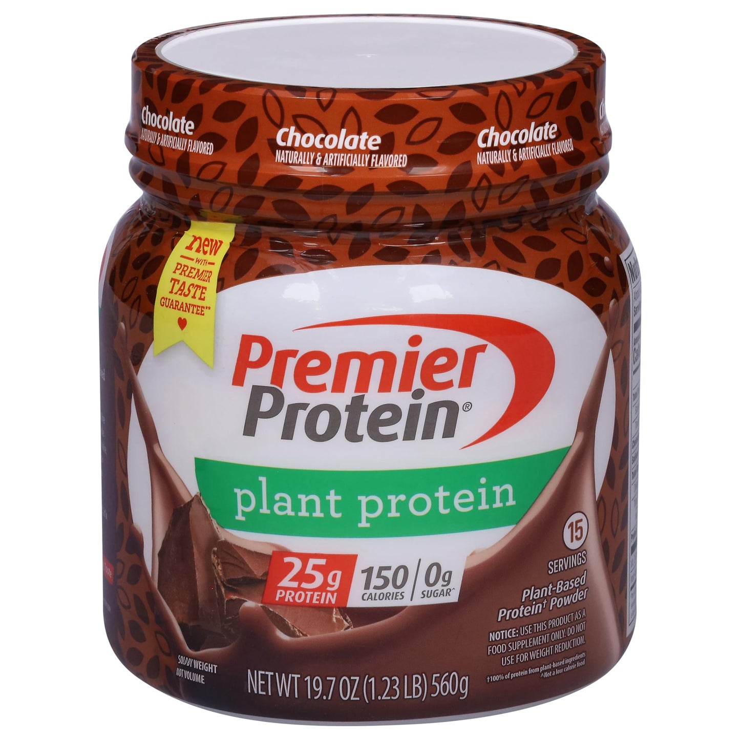 Premier Protein Powder Plant Protein Chocolate 25g Plant-Based Protein 0g Sugar Gluten Free No Soy or Dairy Ingredients 15 Servings